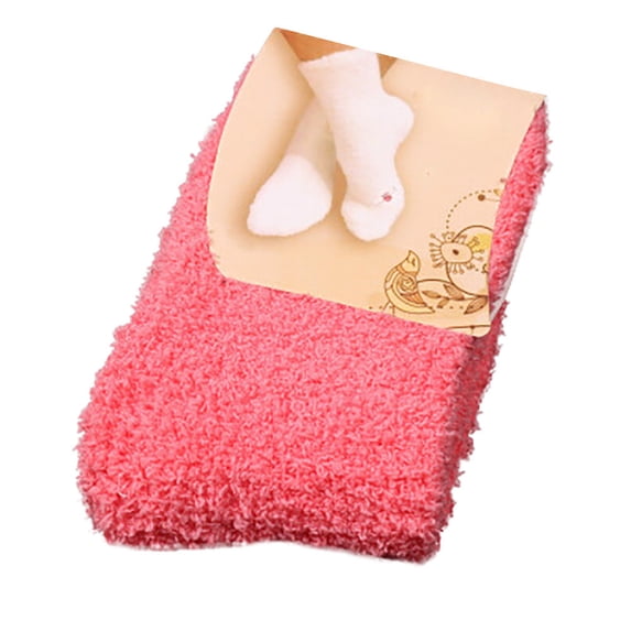 WMNTST Womens Fuzzy Socks Above Ankle Soft Winter Floor Socks Warm Pure Color Classic Home Wear Sock