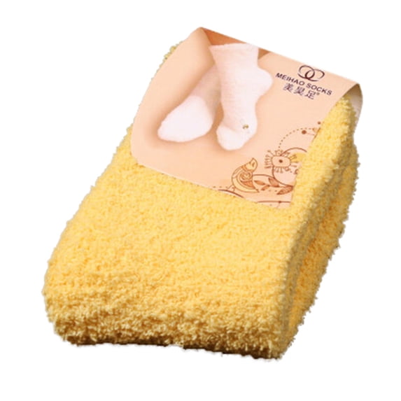 WMNTST Womens Fuzzy Socks Above Ankle Soft Winter Floor Socks Warm Pure Color Classic Home Wear Sock