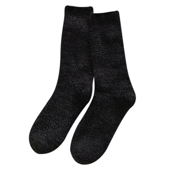 WMNTST Womens Fuzzy Socks Winter Solid Color Velvet Thickened Hosiery Comfort Sleep Home Sock Slippers