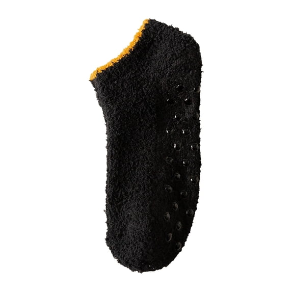 WMNTST Womens Fuzzy Socks With Grips Velvet Fall Winter Thick Socks Solid Color Warm Sock Slippers