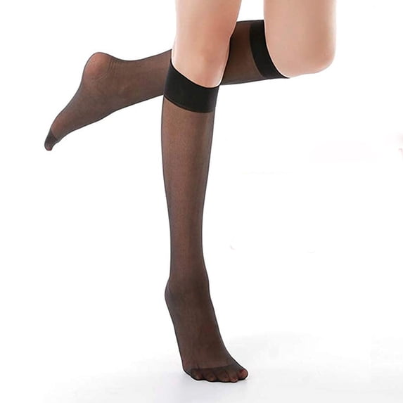 WMNTST Womens Socks Sheer Knee High Socks Solid Color Breathable Lightweight Dressy Leisure Sock