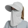 thumbnail image 1 of WMNTST Womens Sun Hats Wide Brim Breathable Sun Visor Outdoor Riding With Face Cover Solid Color Sun Hat, 1 of 4