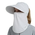 thumbnail image 1 of WMNTST Womens Sun Hats Wide Brim Breathable Sun Visor Outdoor Riding With Face Cover Solid Color Sun Hat, 1 of 4