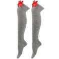 thumbnail image 1 of WMNTST Womens Thigh High Stockings Bow Knot Over The Knee Socks Stretchy Stylish Comfortable Stocking, 1 of 4