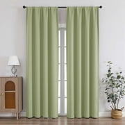 Chyhomenyc Sage Green Blackout Curtains 84 Inches Long, Thermal Insulated Energy Saving Solid Soft Privacy Rod Pocket Window Curtains for Living Room Bedroom, E