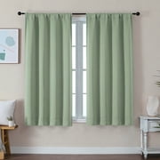 OVZME 54 Inch Light Green Blackout Curtains for Bedroom, Thermal Rod Pocket Drapes for Small Windows, Solid Room Darkening Panels 40x54, Set of 2, Light Green