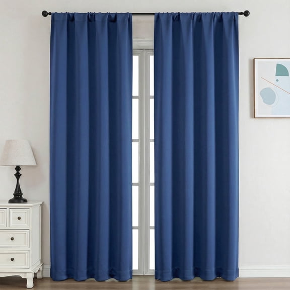 OVZME 84 Inch Royal Blue Blackout Curtains for Bedroom, Thermal Rod Pocket Drapes for Living Room, Room Darkening Window Panels 40x84, Set of 2, Royal Blue