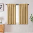 thumbnail image 1 of OVZME 45 Inch Gold Short Curtains, Light Filtering Faux Linen Textured Half Curtains, Semi Privacy Short Drapes for Small Window/Kitchen Door/Bedroom/Living Room, 30x45, 2 Panels, Gold, 1 of 6