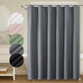 thumbnail image 1 of OVZME Leon 78" Length Grey 3D Embossed Textured Fabric Shower Curtain for Bathroom - Waterproof & Machine Washable Hotel and Spa Quality, Luxury Bath Curtain with Button Holes, 72"W x 78"H, Grey, 1 of 7