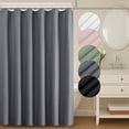 thumbnail image 1 of OVZME Leon Grey Shower Curtain for Bathroom, Extra Long 84 inch, 3D Embossed Textured Fabric, Luxury Hotel Style, Water Repellent & Machine Washable, 72x84 inches, Grey, 1 of 7