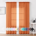 thumbnail image 1 of OVZME Orange Sheer Curtains 84 inch Length 2 Panels Set, Semi Transparent Voile Sheer Window Drapes for Bedroom Living Room dining Wedding Party Backdrop, Each 42W x 84L inch, 1 of 8