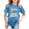 thumbnail image 1 of WMQPNNS 100 Days of School Shirt for Boys Girls Girls Clothes Size 8 Casual Short Sleeve Crewneck Tops Graphic Tees Spring Summer Outfits(Size 2-3 Years,Blue), 1 of 4