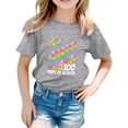 thumbnail image 1 of WMQPNNS 100 Days of School Shirt Unisex Kids Girls Short Sleeve Tops Size 5 Short Sleeve Crewneck Casual Tops Cute Graphic Tees Toddler Kids Outfits(Size 12-13 Years,Grey), 1 of 4