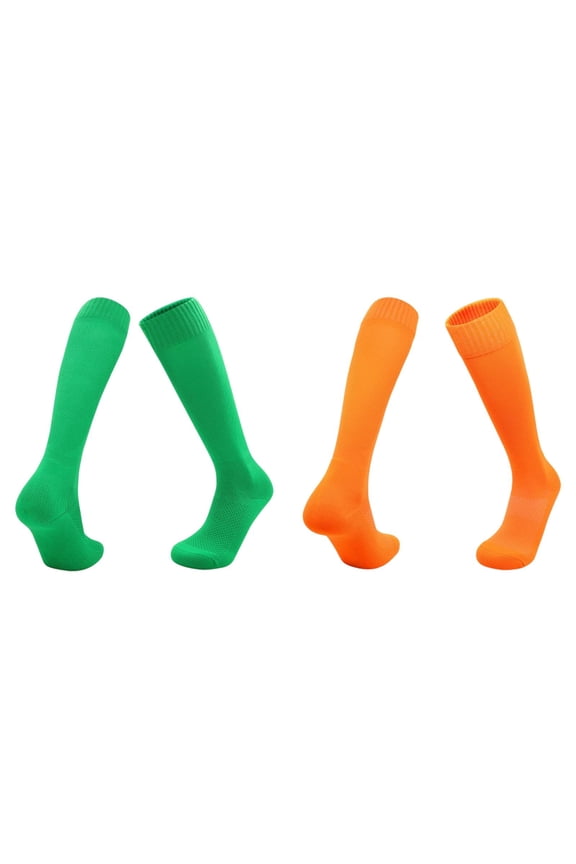 2 Pairs Compression Socks for Boys and Girls, Solid Color Long Football Socks Athletic Crew Socks for Sports Running Training (2 Pairs-B, L)