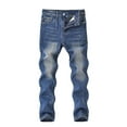 thumbnail image 1 of WMQPNNS Boy's Ripped Jeans Straight Fit Pants Boys Jeans Size 18 Distressed Fashion Denim Pants Stretch Fashion Jeans Pants Casual Streetwear(Size 5-6 Years, G-Light Blue), 1 of 10