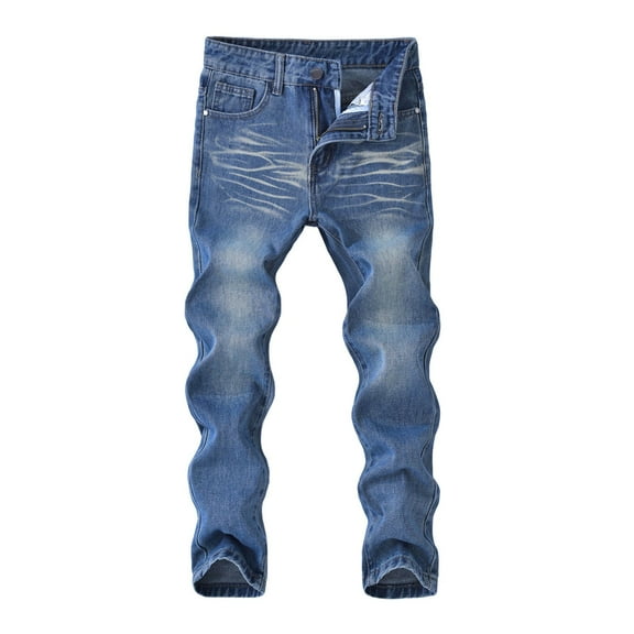 WMQPNNS Boy's Ripped Jeans Straight Fit Pants Boys Pants Size 10-12 Distressed Fashion Denim Pants Stretch Fashion Jeans Pants Casual Streetwear(Size 9-10 Years, A-Light Blue)