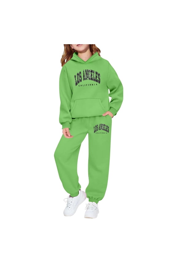 Boys 2 Pieces Sweatsuits Striped Hoodie Sweatshirts Top and Pants for Kids Tracksuits Kids Clothes Tracksuit Clothing Set(Green, Size 13-14 Years)