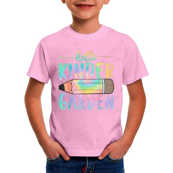 WMQPNNS Boys Summer Tops Girls Casual Short Sleeve Shirts Tops for Kids Size 12 Crew Neck Cotton T Shirt Printed Loose Fit Tops Shirts Letter Print Tops(Size 3-4 Years, Pink-2)