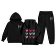 thumbnail image 1 of WMQPNNS Girls Boys 2 Piece Outfits Sweatsuit Pullover Hoodie and Sweatpants Casual Pants Set Kids Tracksuit with Pockets(Size 12-13 Years, Black), 1 of 7
