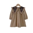 thumbnail image 1 of WMQPNNS Girls Dresses Casual Long Sleeve Cute A Line Dress Loose Tunic Shirt Girl Clothes for Spring Fall, Dress for Age 6-7 Years, Brown-a, 1 of 4
