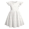 thumbnail image 1 of WMQPNNS Girls Dresses Summer Ruffle Sleeve Floral Dresses Smocked Flowy A-Line Cotton for Girl Casual Boho Dress for Age 5-6 Years, White, 1 of 4