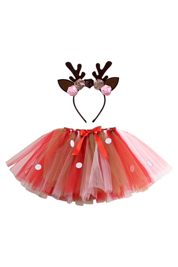 Girls Skirt Tutu for Toddler Kids Colorful Tulles Skirts Party Dance Tutu Skirt for Running Christmas Costume(Size M, Red)