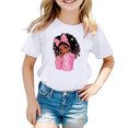 thumbnail image 1 of WMQPNNS Girls Summer Tops Fashion Short Sleeve Tops Kids Tops Size 14-16 Classic Crewneck Cotton Tee Tops Printed Basic Tee Shirt Letter Print Tops(Size 5-6 Years, White-2), 1 of 5