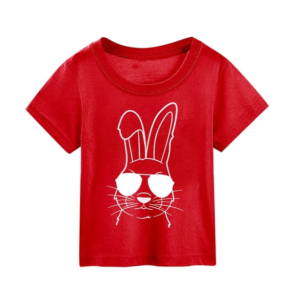 WMQPNNS Kids Girls Short Sleeve Shirts Girls Tops Size 14-16 Casual Loose Cowl Neck T-Shirts Fashion Blouse Bow Heart Cute Print Kids Summer Clothes, Size 9-10 Years, Red