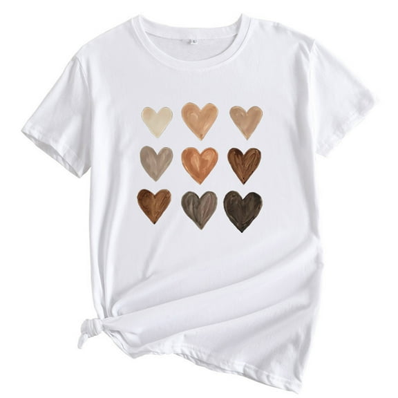 WMQPNNS Summer Shirts for Girl Girls T Shirts Size 6 Casual Short Sleeve Tops Relaxed Fit Classic Crewneck Cotton Tee Shirt Spring Summer Clothes(Size 4-5 Years, White-d)