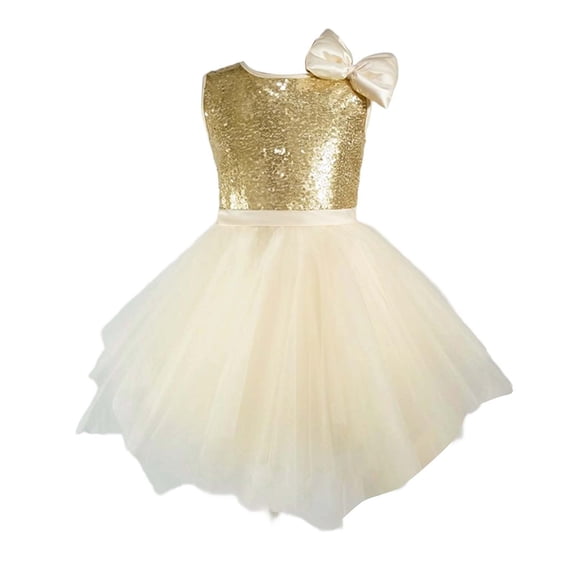 WMQPNNS Tutu Dance Dresses for Girls Bowknot and Sleeveless Ruffle Ballet Leotards Toddler Ballerina Girls Fashion, Dress for Age 8-10 Years, Beige