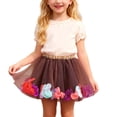 thumbnail image 1 of WMQPNNS Tutu for Girls Skirts, Multi-Layered Colorful Flower Tutu Dance Skirts for Toddler Girls Birthday Party Favors for Age 4-6 Years, Coffee, 1 of 5