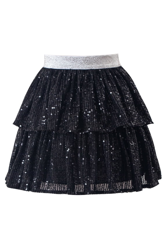Tutu Skirts for Kids Colorful Tulles Skirts Party Dance Tutu Skirt for Running Christmas Party Favor(Size 4-5 Years, Black)