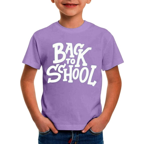 WMQPNNS Unisex Kids Short Sleeve Cotton Tops Solid Color Crewneck Basic Shirts Boys Girls Summer Clothes for Age 4-5 Years, p1-Purple