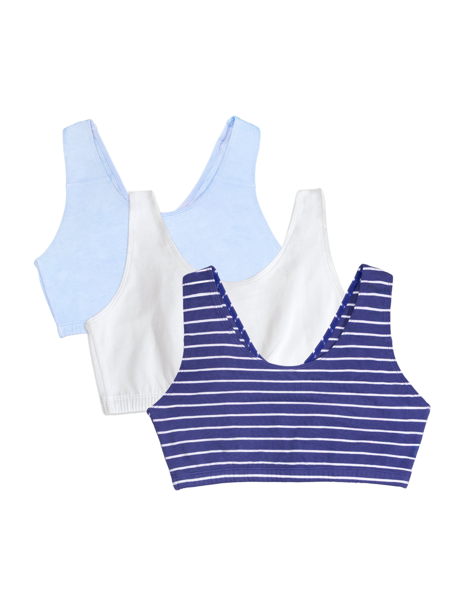 Fruit of the Loom Women's Tank Style Cotton Sports Bra 3-Pack, Sizes 34-46