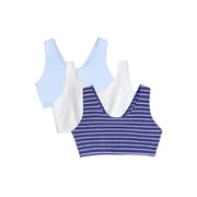 Fruit of the Loom Women's Tank Style Cotton Sports Bra 3-Pack, Sizes 34-46