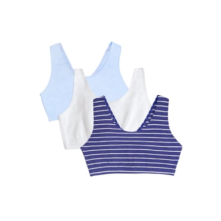 Fruit of the Loom Women's Tank Style Cotton Sports Bra 3-Pack, Sizes 34-46