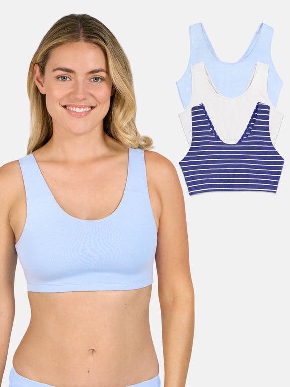 Women's Tank Style Cotton Sports Bra, 3-Pack, Style 9012