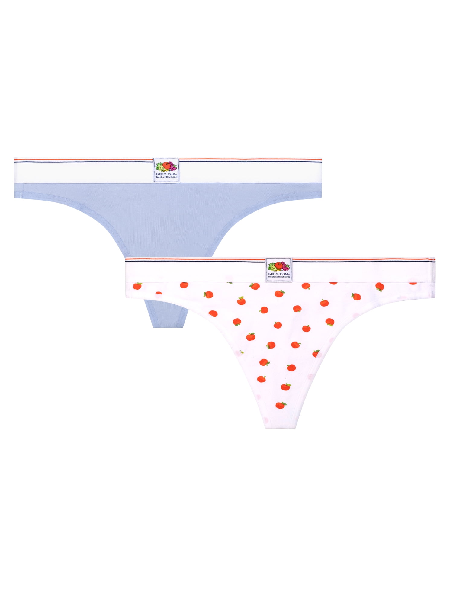 fresh collection by Fruit of the Loom Women's Cotton Thong 2-pack