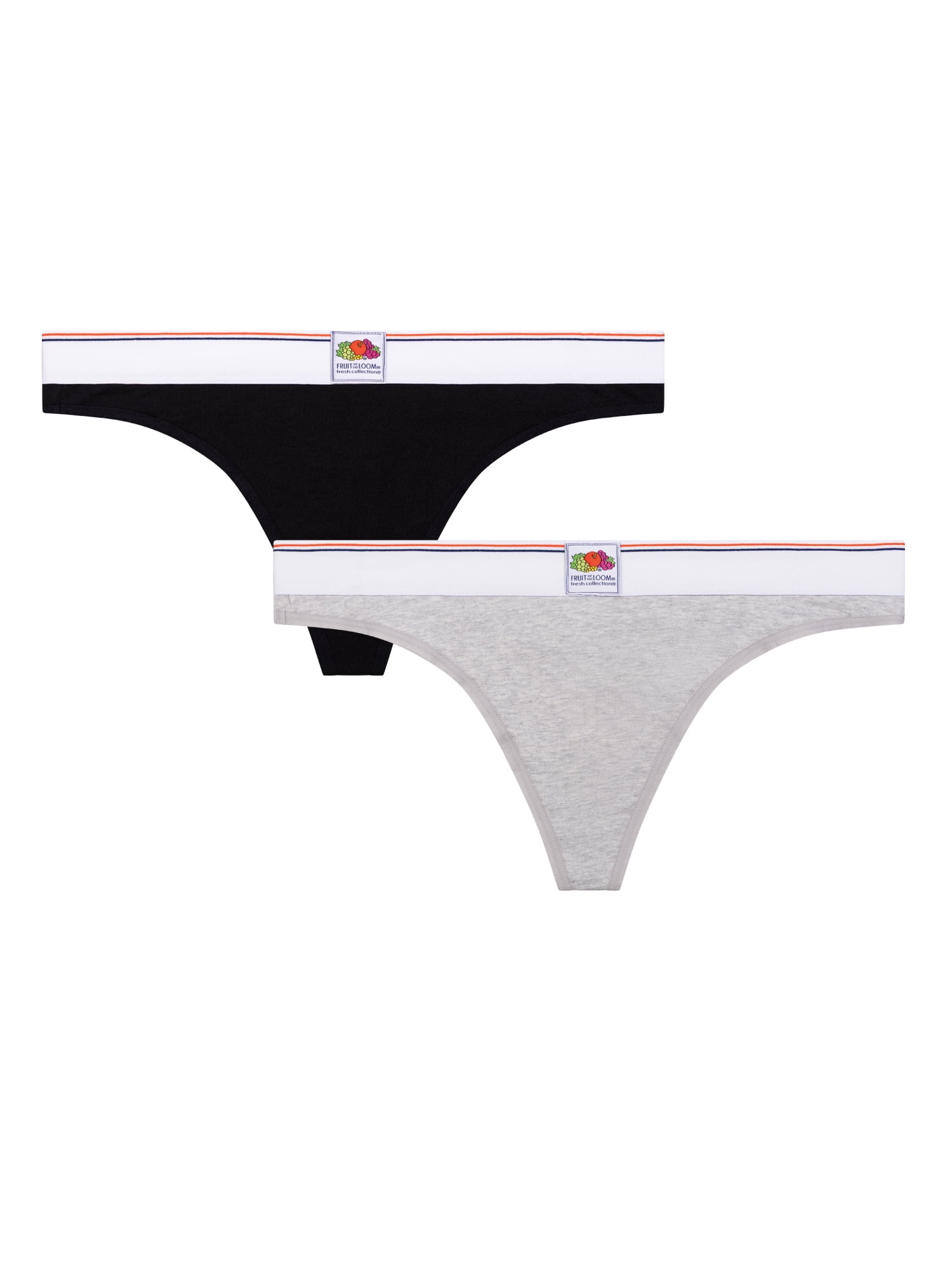 fresh collection by Fruit of the Loom Women's Cotton Thong 2-pack