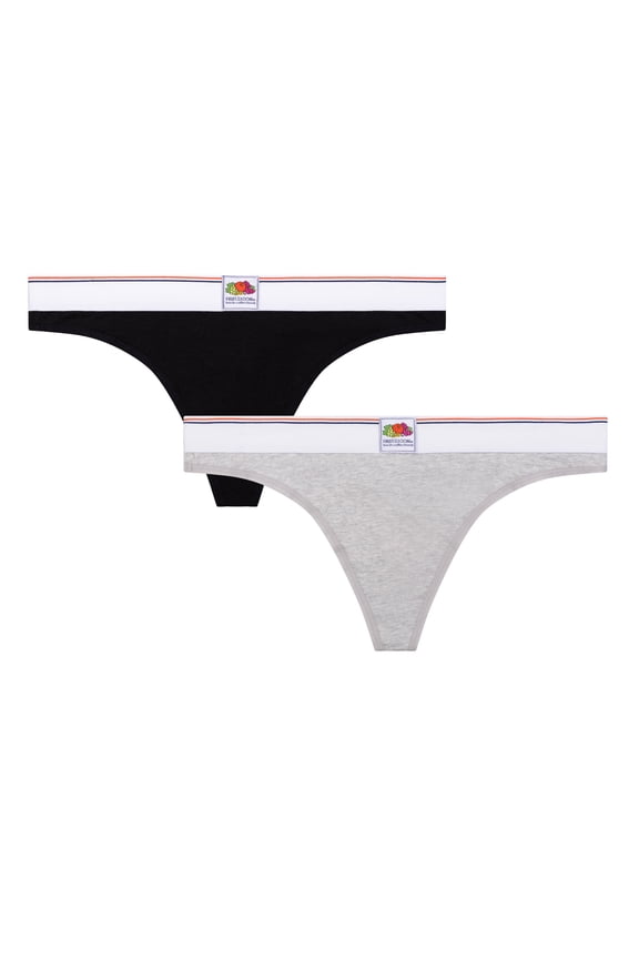 fresh collection by Fruit of the Loom Women's Cotton Thong 2-pack