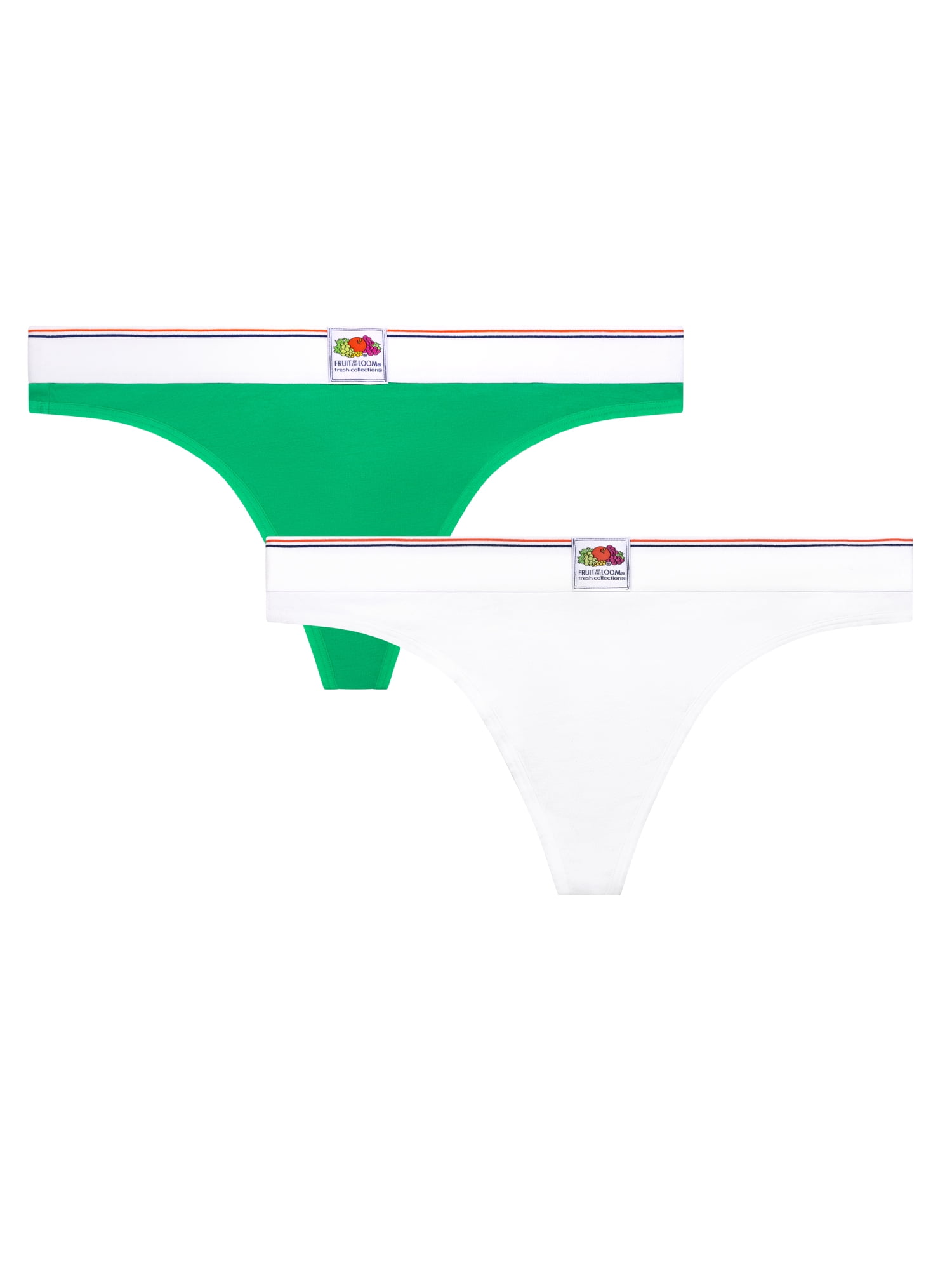 fresh collection by Fruit of the Loom Women's Cotton Thong 2-pack