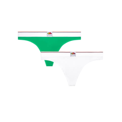 fresh collection by Fruit of the Loom Women's Cotton Thong 2-pack