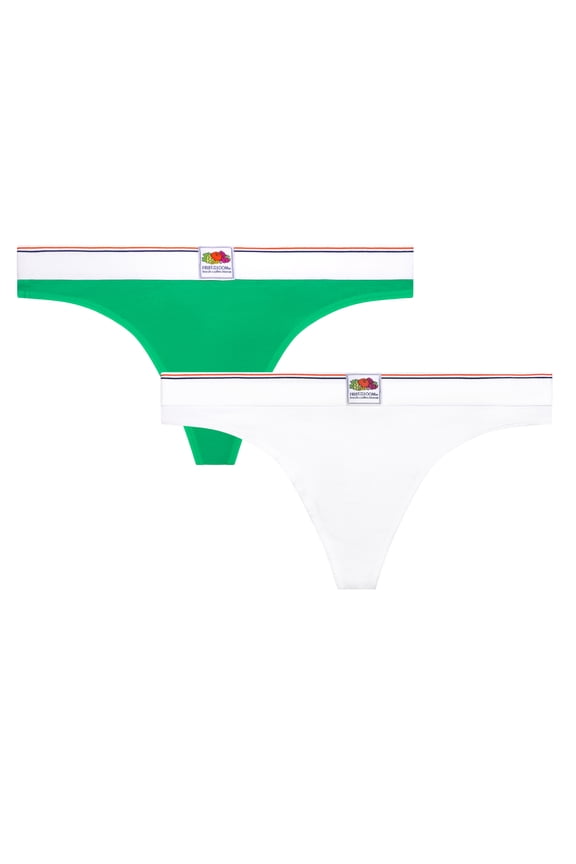 fresh collection by Fruit of the Loom Women's Cotton Thong 2-pack
