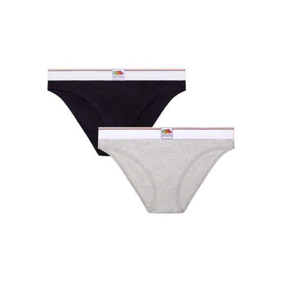 fresh collection by Fruit of the Loom Women's Cotton Bikini Underwear 2-pack
