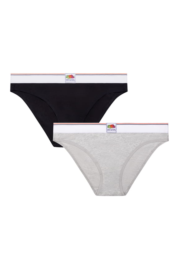 Fresh by Fruit of the Loom 2-Pack Cotton Bikini, Sizes XS to 3XL
