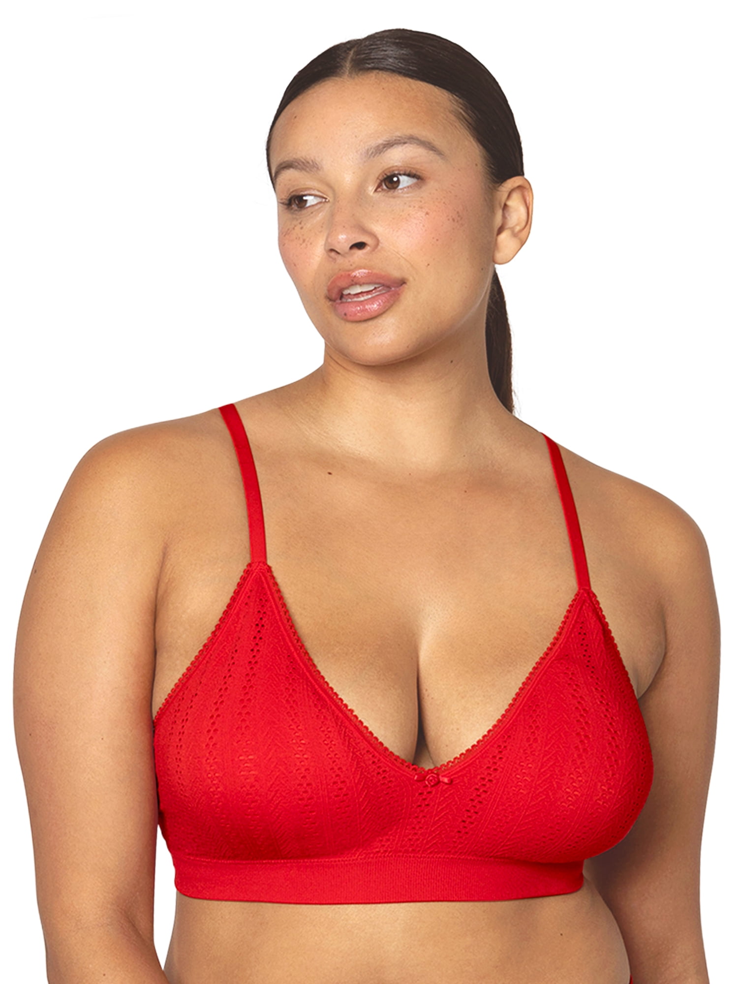 fresh collection by Fruit of the Loom Women's Seamless Pointelle Triangle Bralette