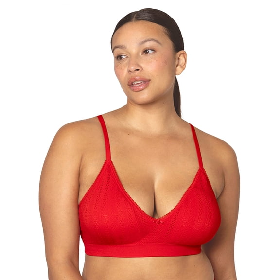 fresh collection by Fruit of the Loom Women's Seamless Pointelle Triangle Bralette