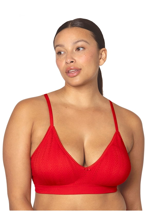 fresh collection by Fruit of the Loom Women's Seamless Pointelle Triangle Bralette