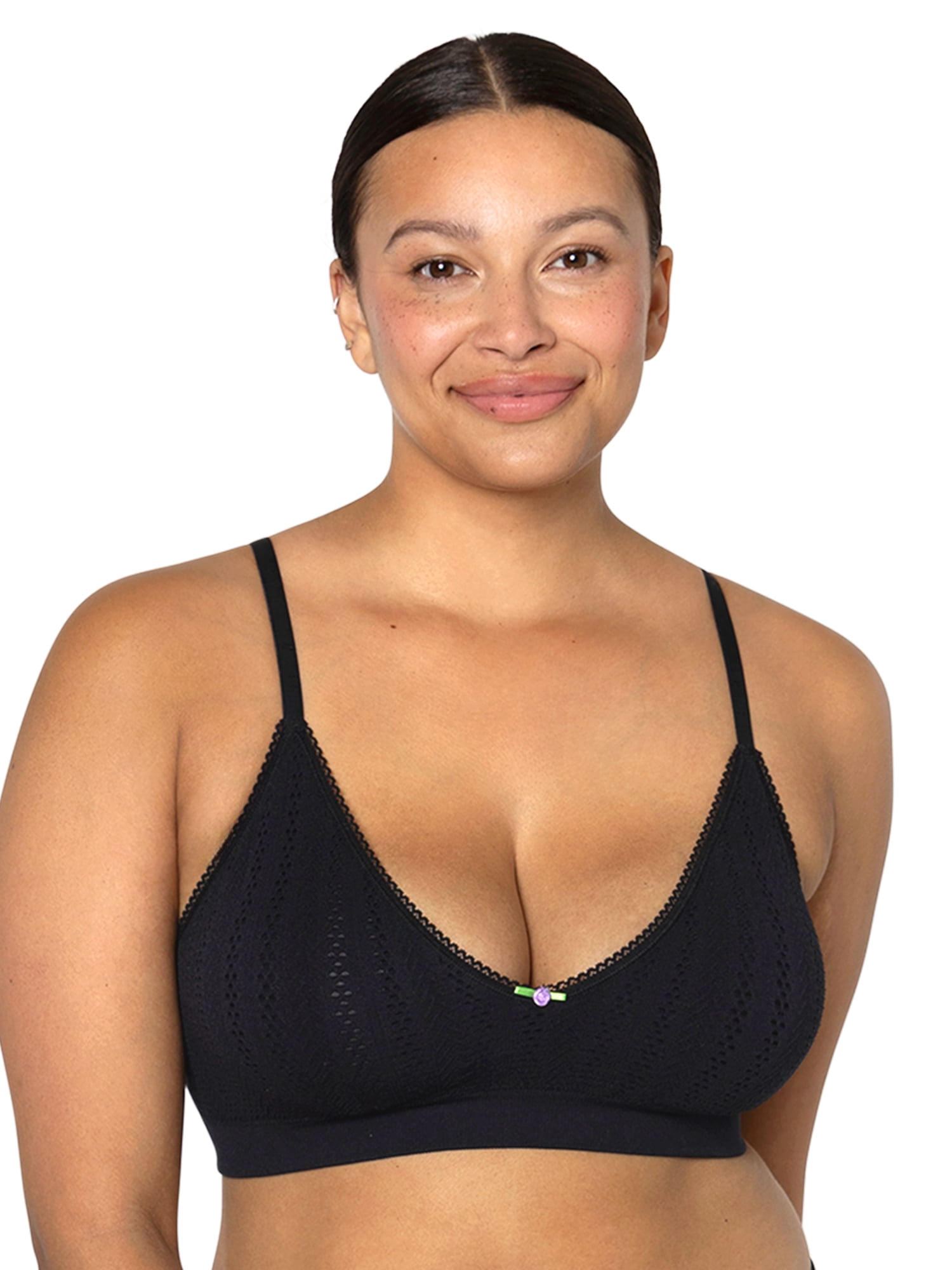 fresh collection by Fruit of the Loom Women's Seamless Pointelle Triangle Bralette