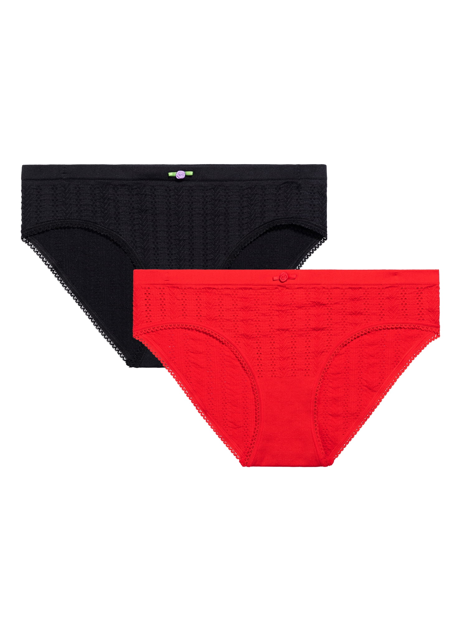 fresh collection by Fruit of the Loom Women's Seamless Pointelle Hipster Underwear 2-pack